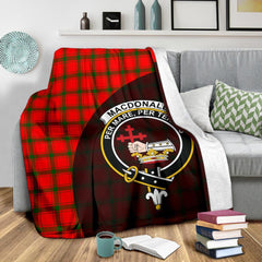 MacDonald Of Sleat Tartan Crest Blanket Wave Style