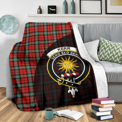 Kerr Ancient Tartan Crest Blanket Wave Style