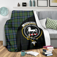 Cochrane Ancient Tartan Crest Blanket Wave Style