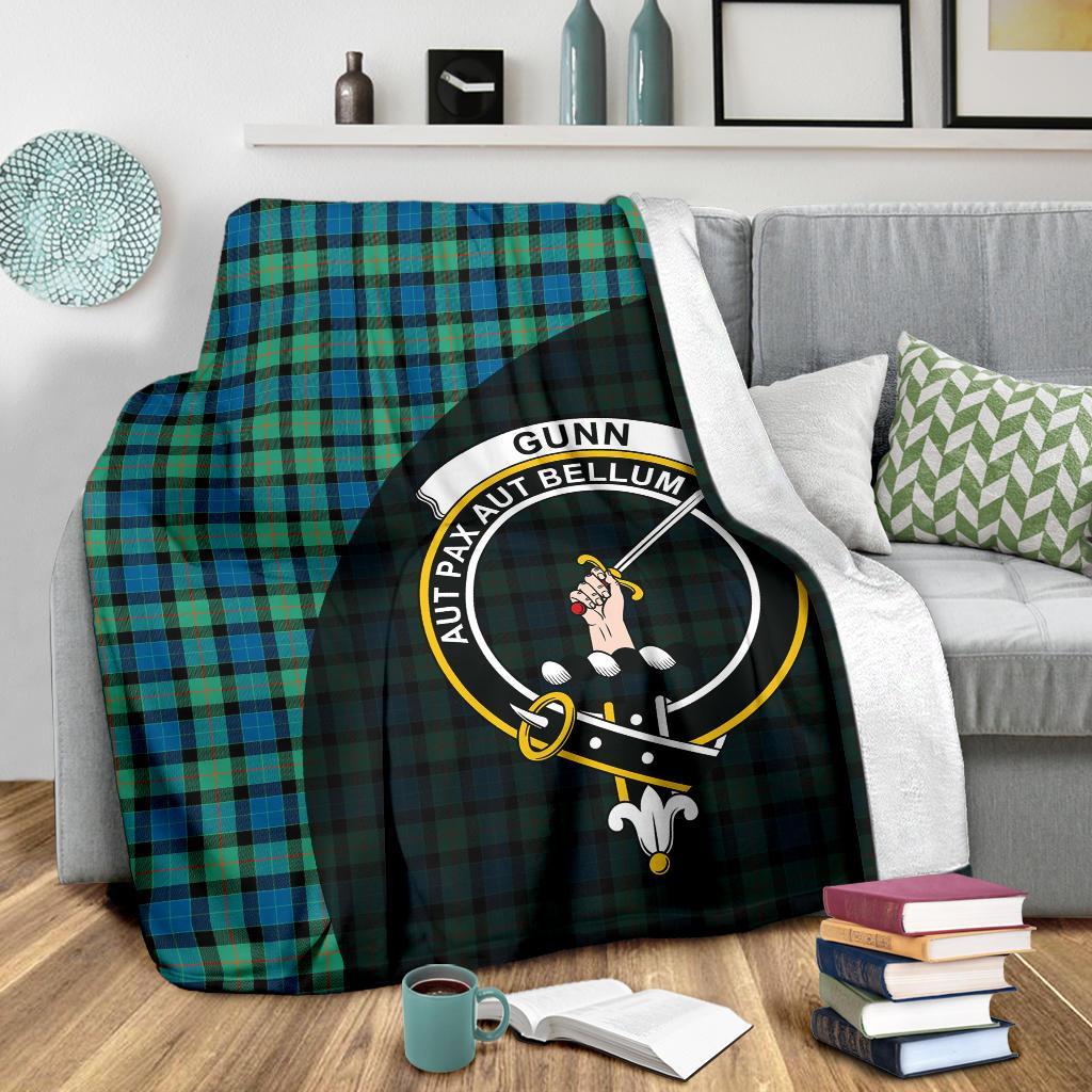 Gunn Ancient Tartan Crest Blanket Wave Style