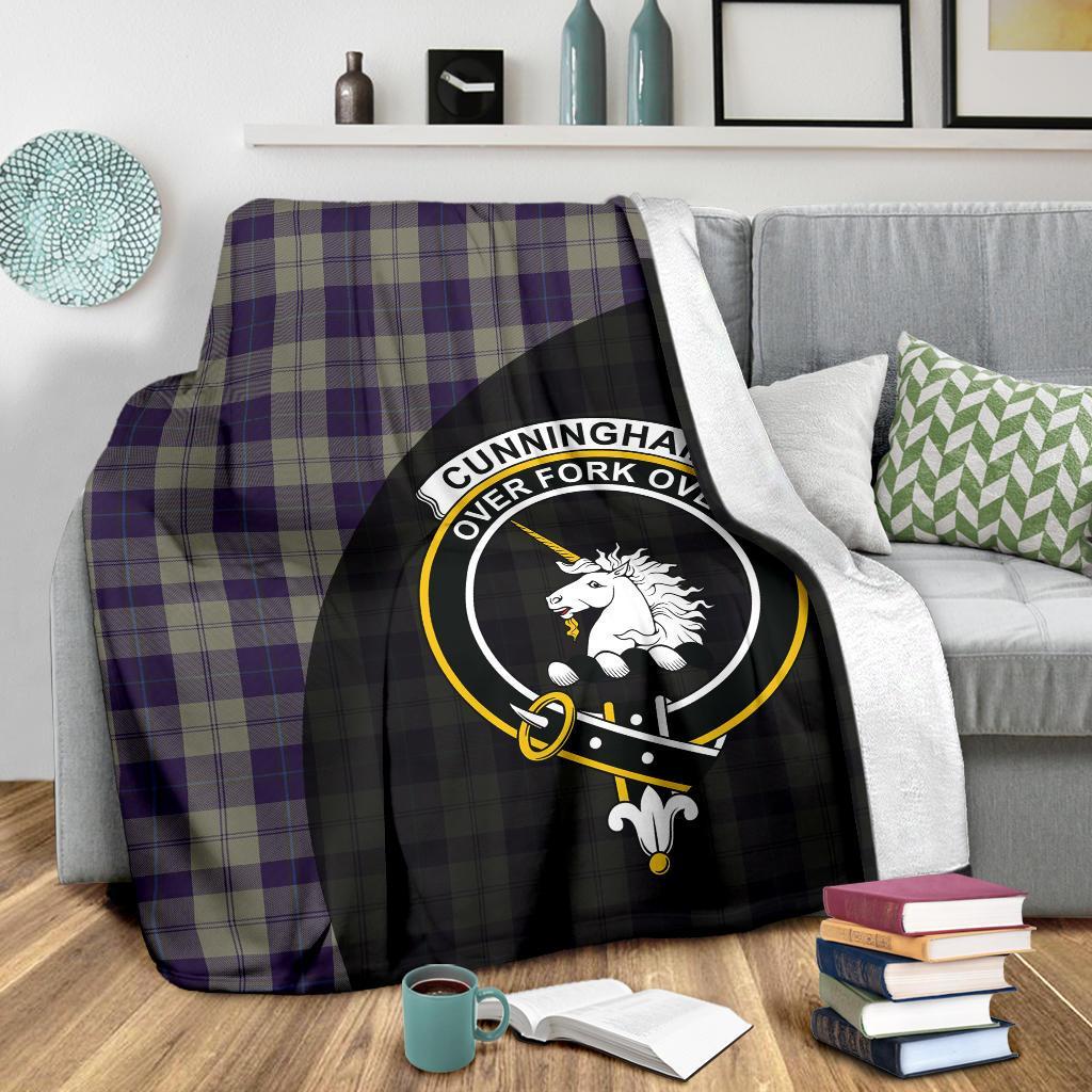 Cunningham Dress Blue Dancers Tartan Crest Blanket Wave Style