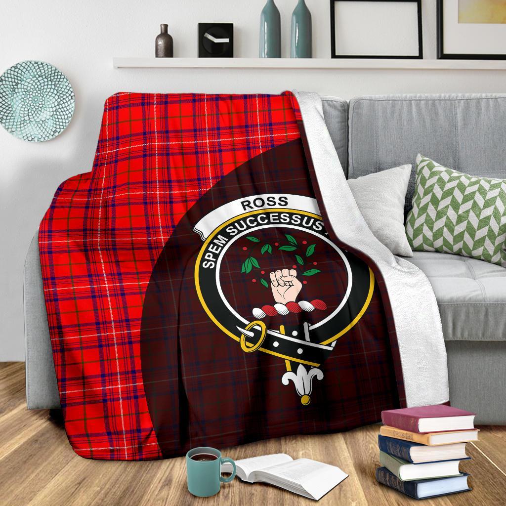 Rose Modern Tartan Crest Blanket Wave Style