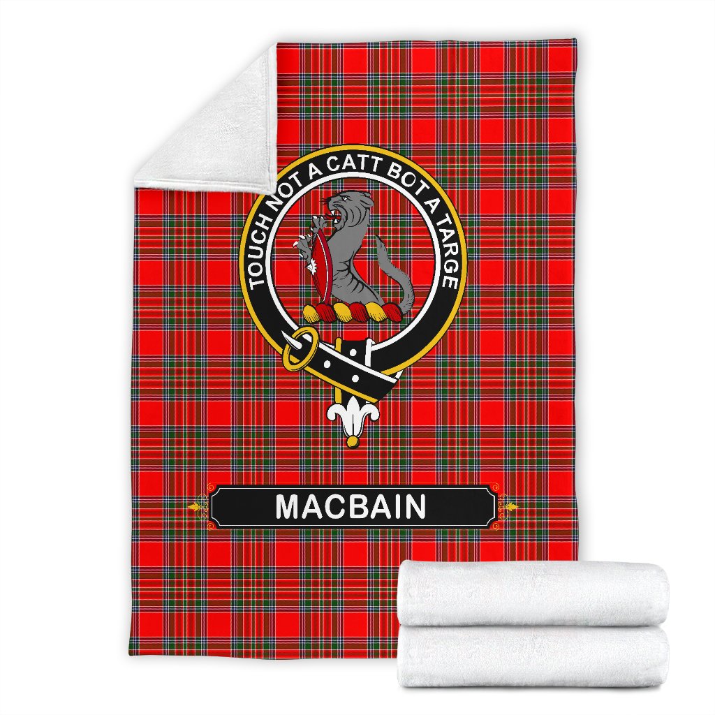 MacBain Family Tartan Crest Blanket - 3 Sizes