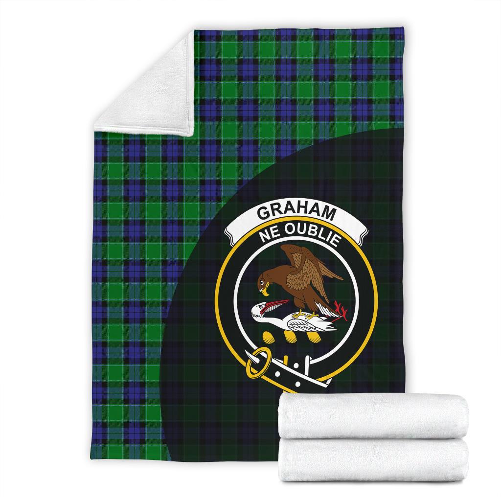 Graham of Menteith Modern Tartan Crest Blanket Wave Style