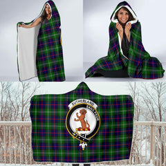Sutherland Modern Tartan Crest Hooded Blanket