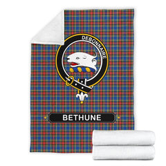 Bethune Family Tartan Crest Blanket - 3 Sizes