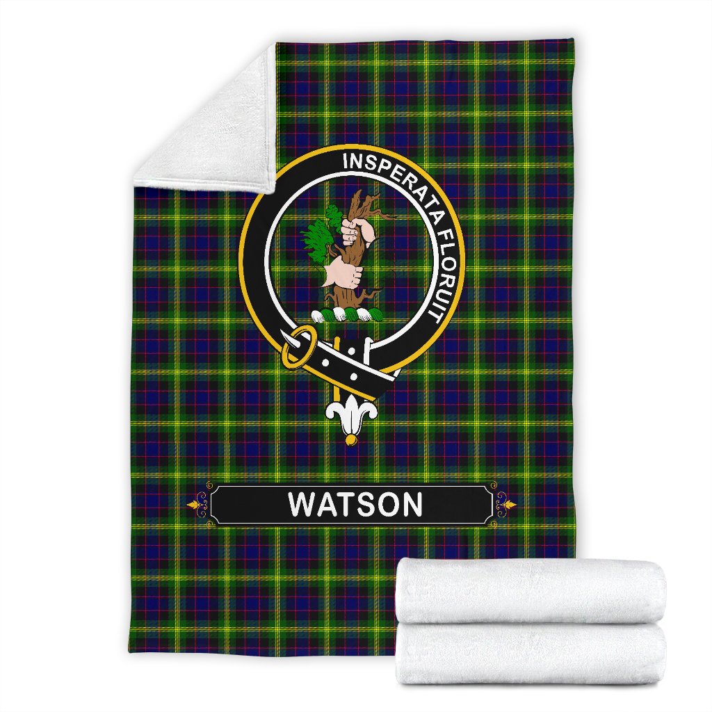 Watson Family Tartan Crest Blanket - 3 Sizes