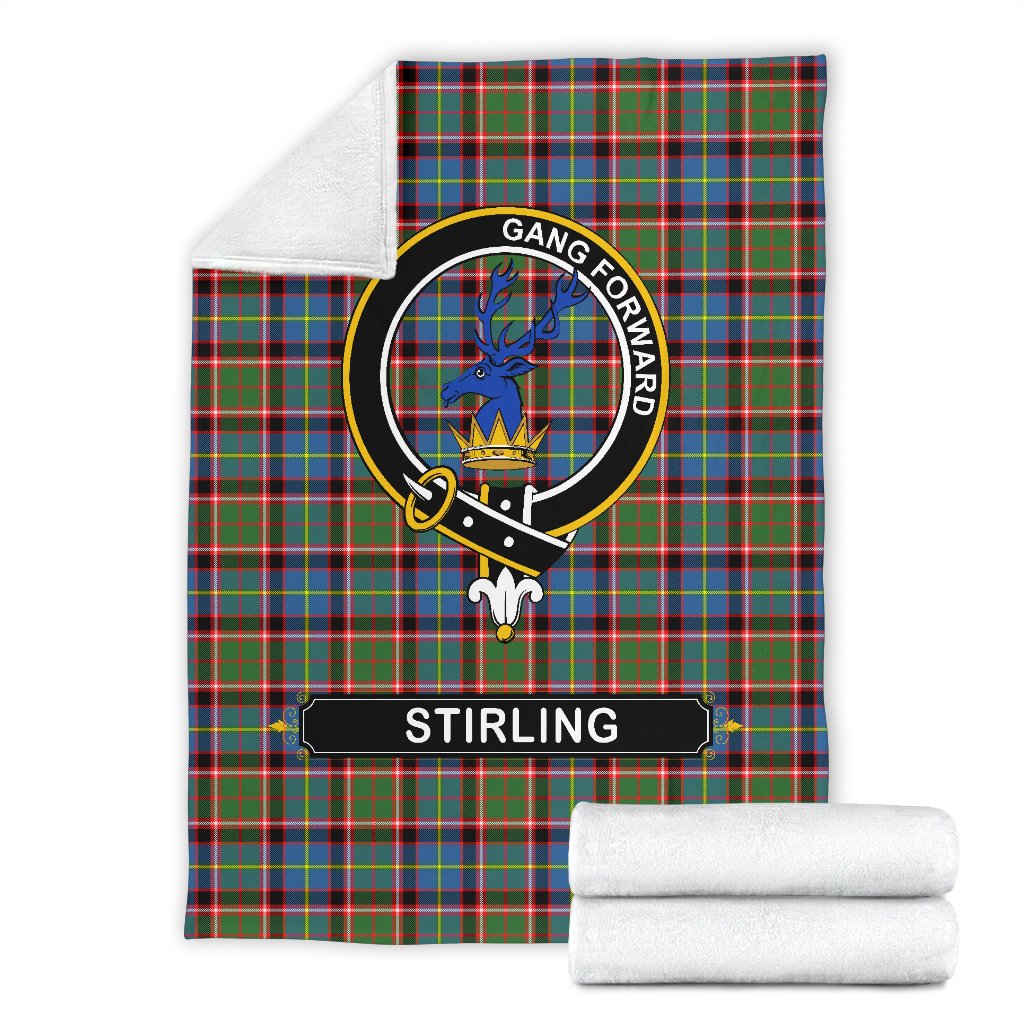 Stirling (of Cadder-Present Chief) Family Tartan Crest Blanket - 3 Sizes