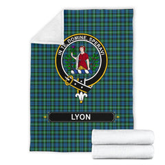 Lyon Family Tartan Crest Blanket - 3 Sizes