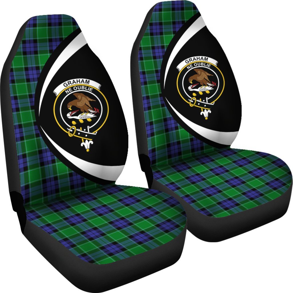 Graham of Menteith Modern Tartan Crest Car Seat Cover - Circle Style