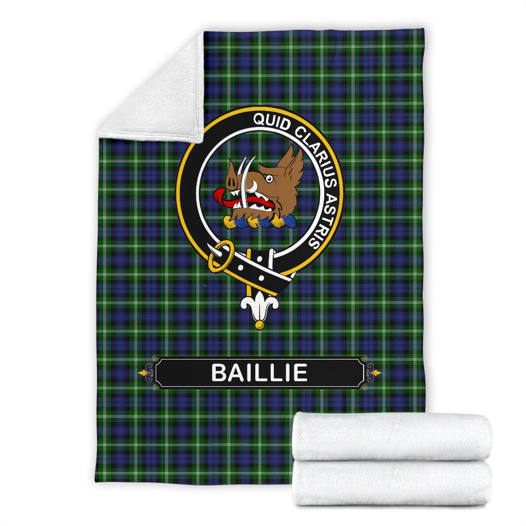 Baillie Family Tartan Crest Blanket - 3 Sizes