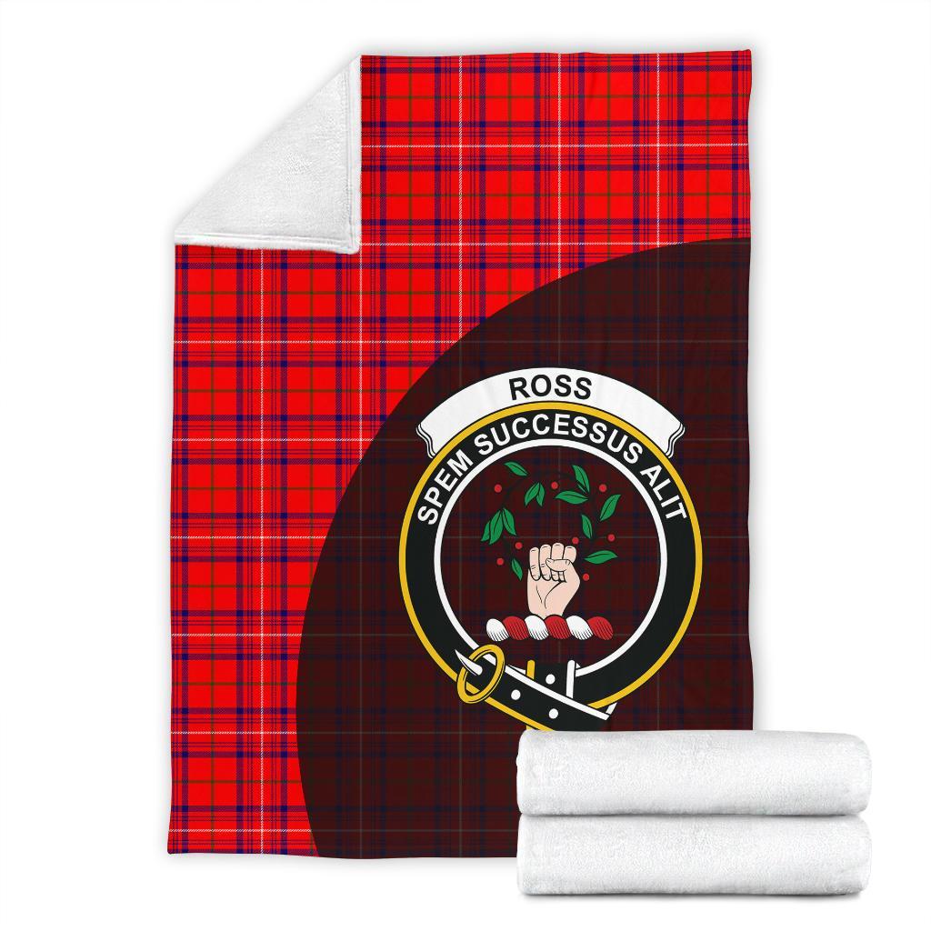 Rose Modern Tartan Crest Blanket Wave Style