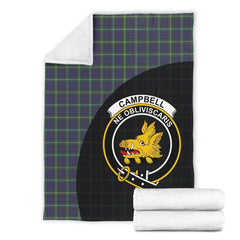 Campbell Argyll Modern Tartan Crest Blanket Wave Style