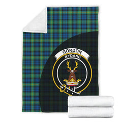 Gordon Ancient Tartan Crest Blanket Wave Style