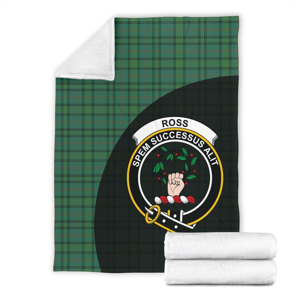 Ross Hunting Ancient Tartan Crest Blanket Wave Style