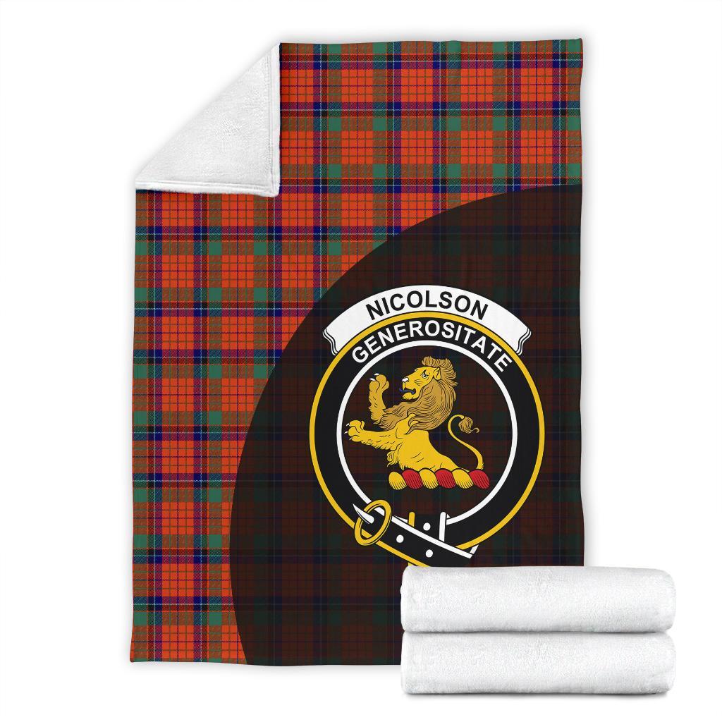 Nicolson Ancient Tartan Crest Blanket Wave Style