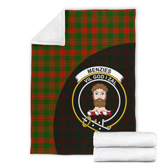 Menzies Green Modern Tartan Crest Blanket Wave Style