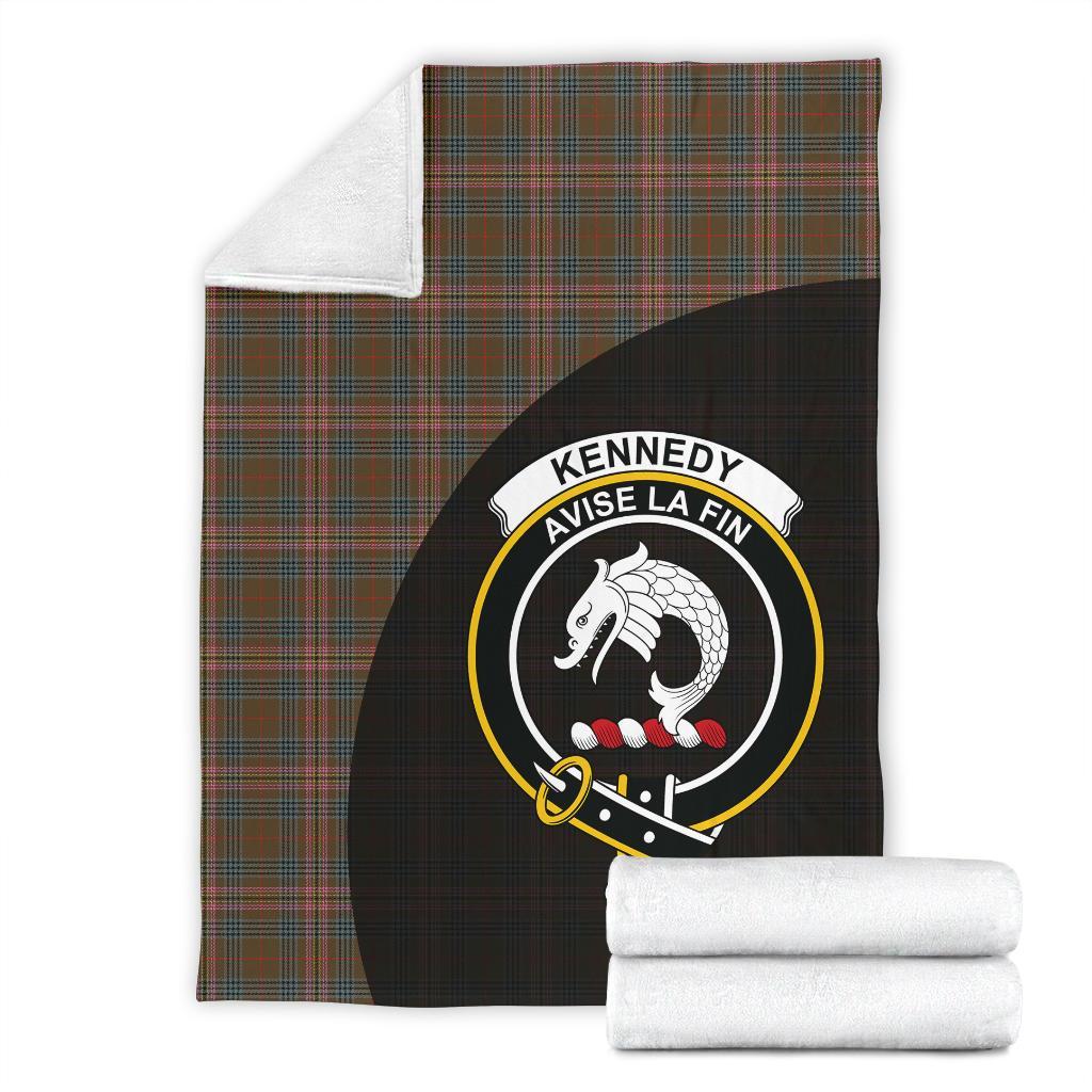 Kennedy Weathered Tartan Crest Blanket Wave Style