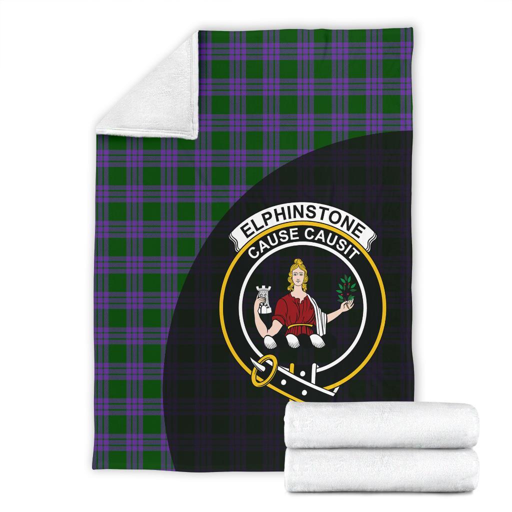 Elphinstone Tartan Crest Blanket Wave Style