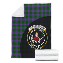 Elphinstone Tartan Crest Blanket Wave Style