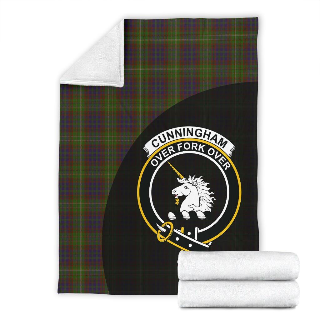 Cunningham Hunting Modern Tartan Crest Blanket Wave Style