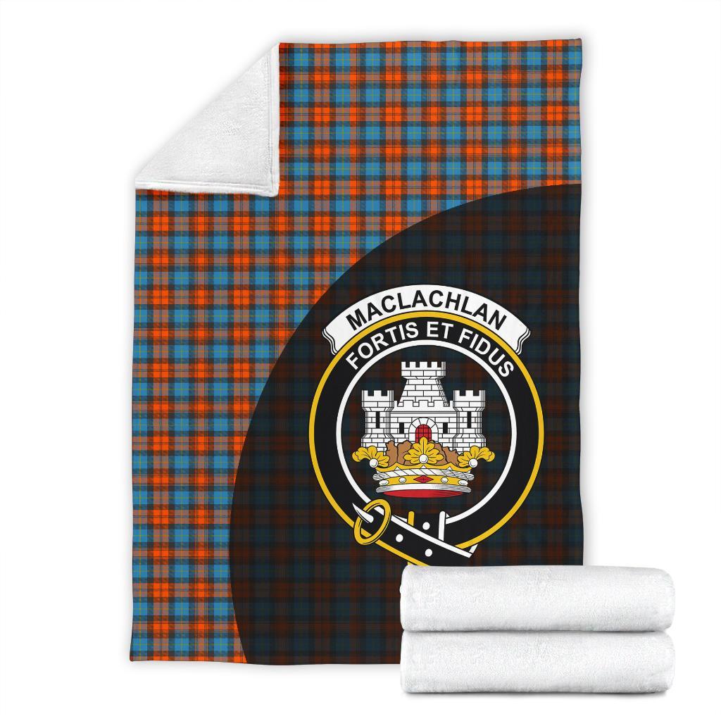 MacLachlan Ancient Tartan Crest Blanket Wave Style