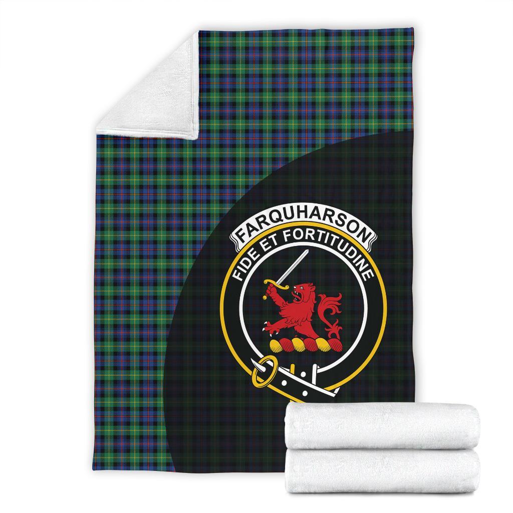 Farquharson Ancient Tartan Crest Blanket Wave Style