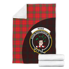 Ross Modern Tartan Crest Blanket Wave Style