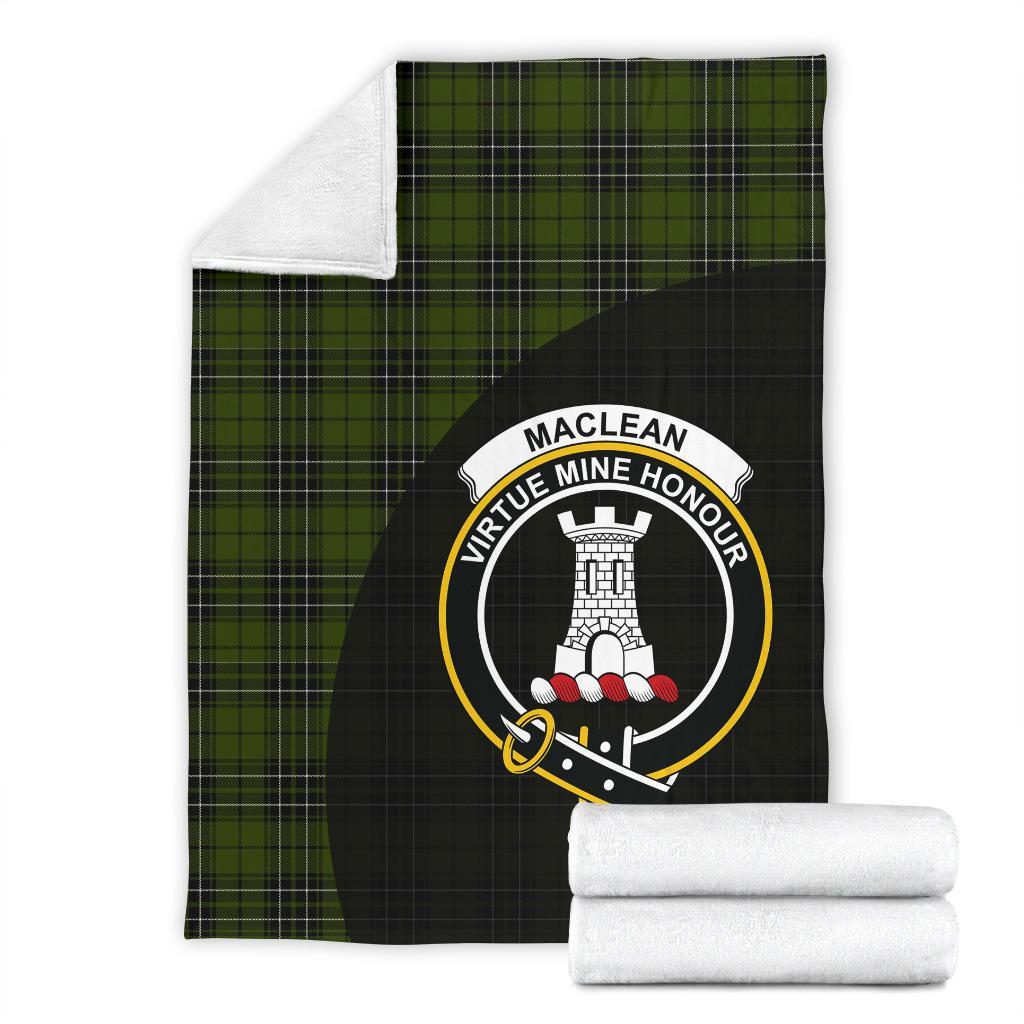 MacLean Hunting Tartan Crest Blanket Wave Style