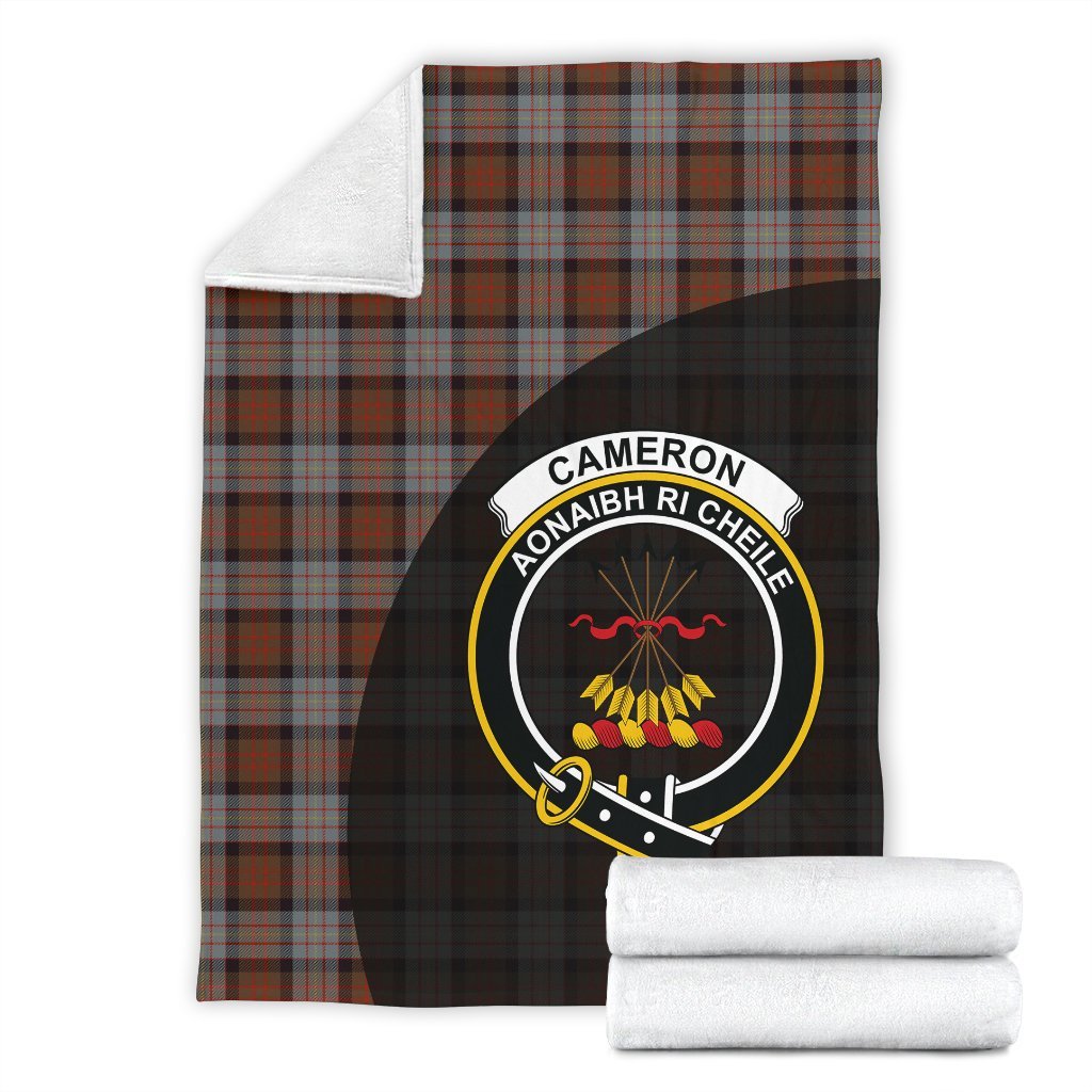 Cameron of Erracht Weathered Tartan Crest Blanket Wave Style