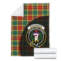 Buchanan Old Sett Tartan Crest Blanket Wave Style