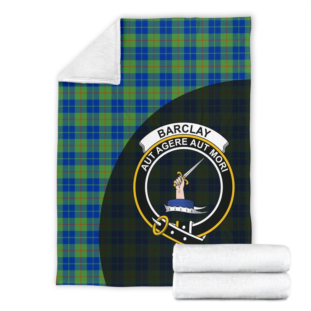 Barclay Hunting Ancient Tartan Crest Blanket Wave Style