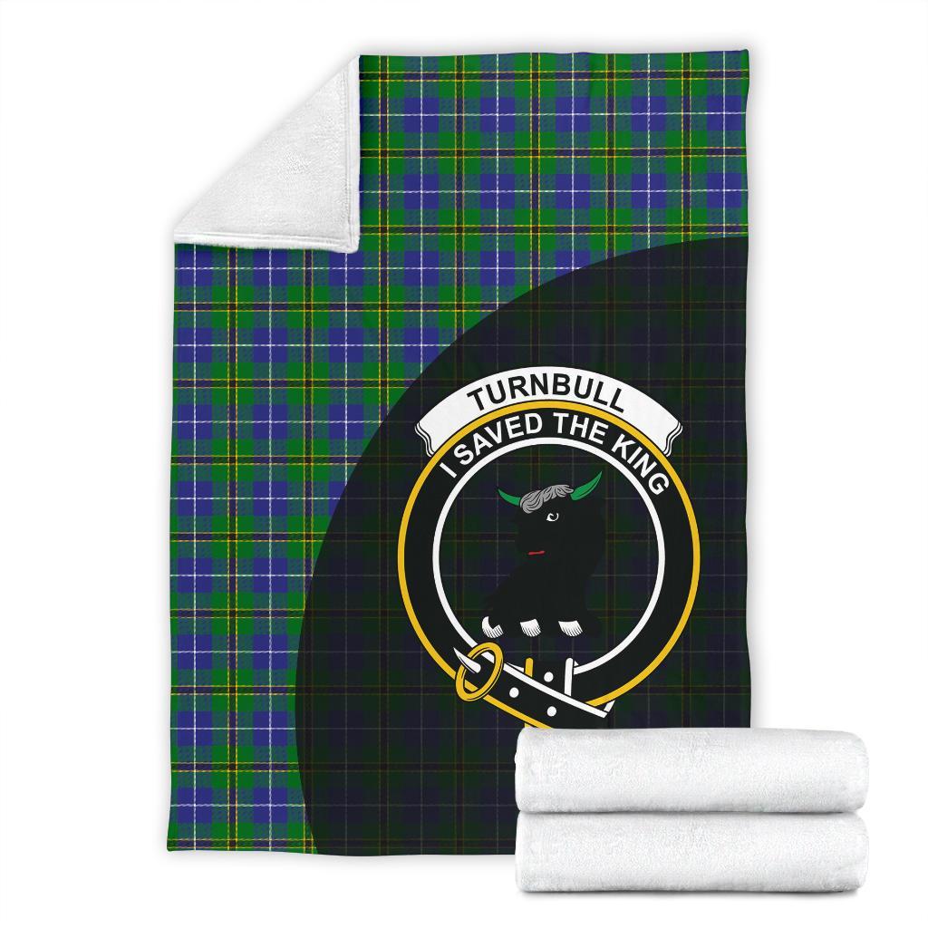 Turnbull Hunting Tartan Crest Blanket Wave Style