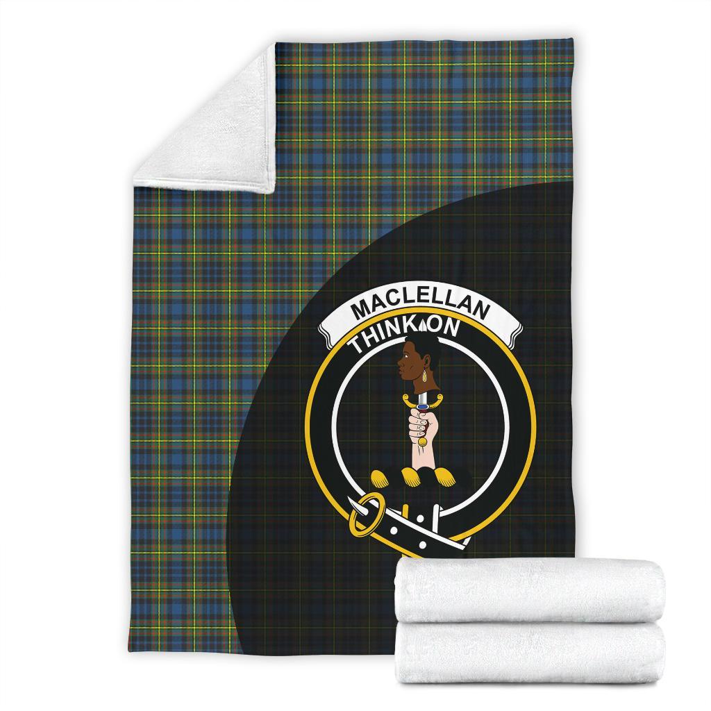 MacLellan Ancient Tartan Crest Blanket Wave Style