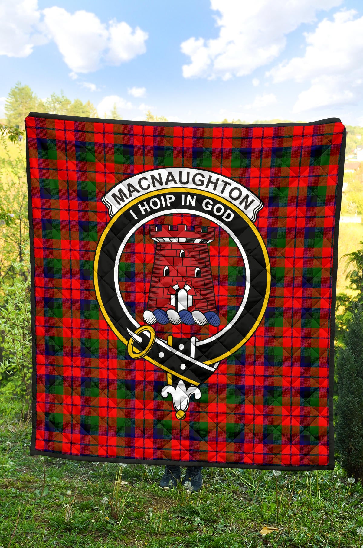 MacNaughton (MacNaughten) Tartan Crest Quilt - SP