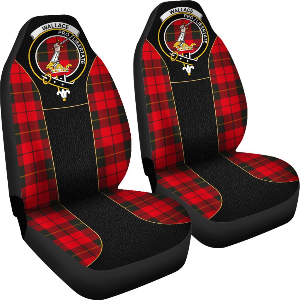 Wallace Hunting Red Tartan Crest Car Seat Cover - Special Style