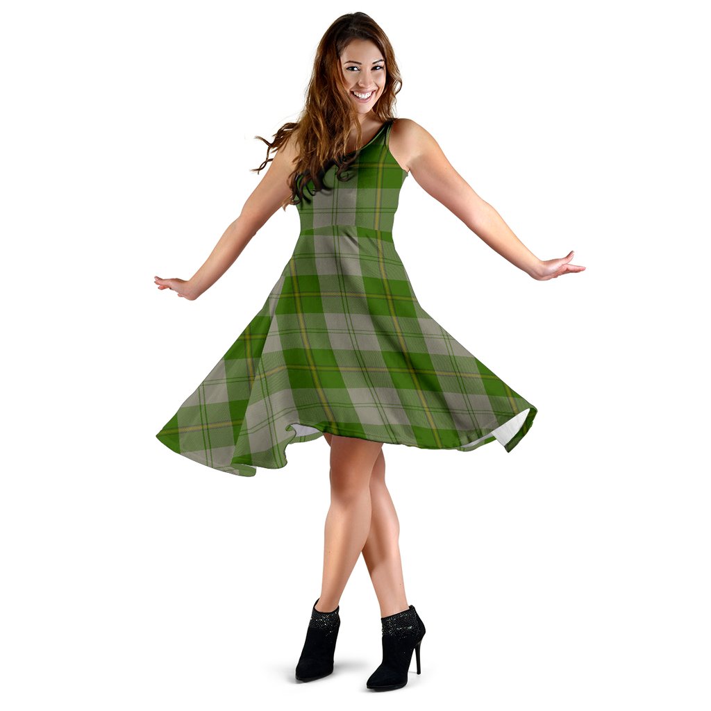 Cunningham Dress Green Dancers Tartan Midi Dress