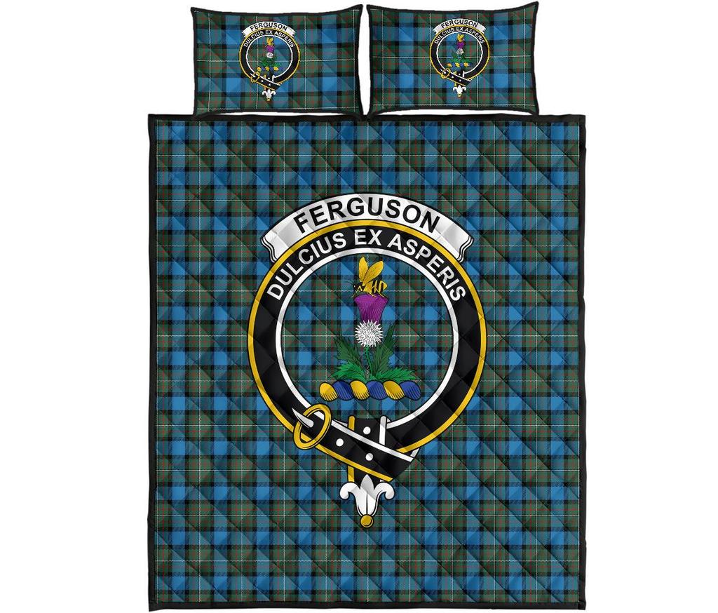 Fergusson Ancient Tartan Crest Quilt Bed Set