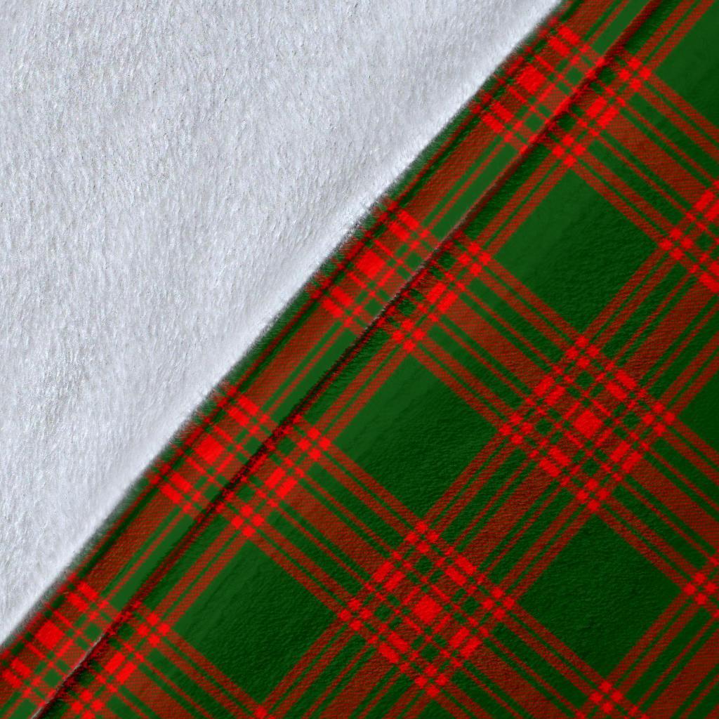 Menzies Green Modern Tartan Crest Blanket Wave Style
