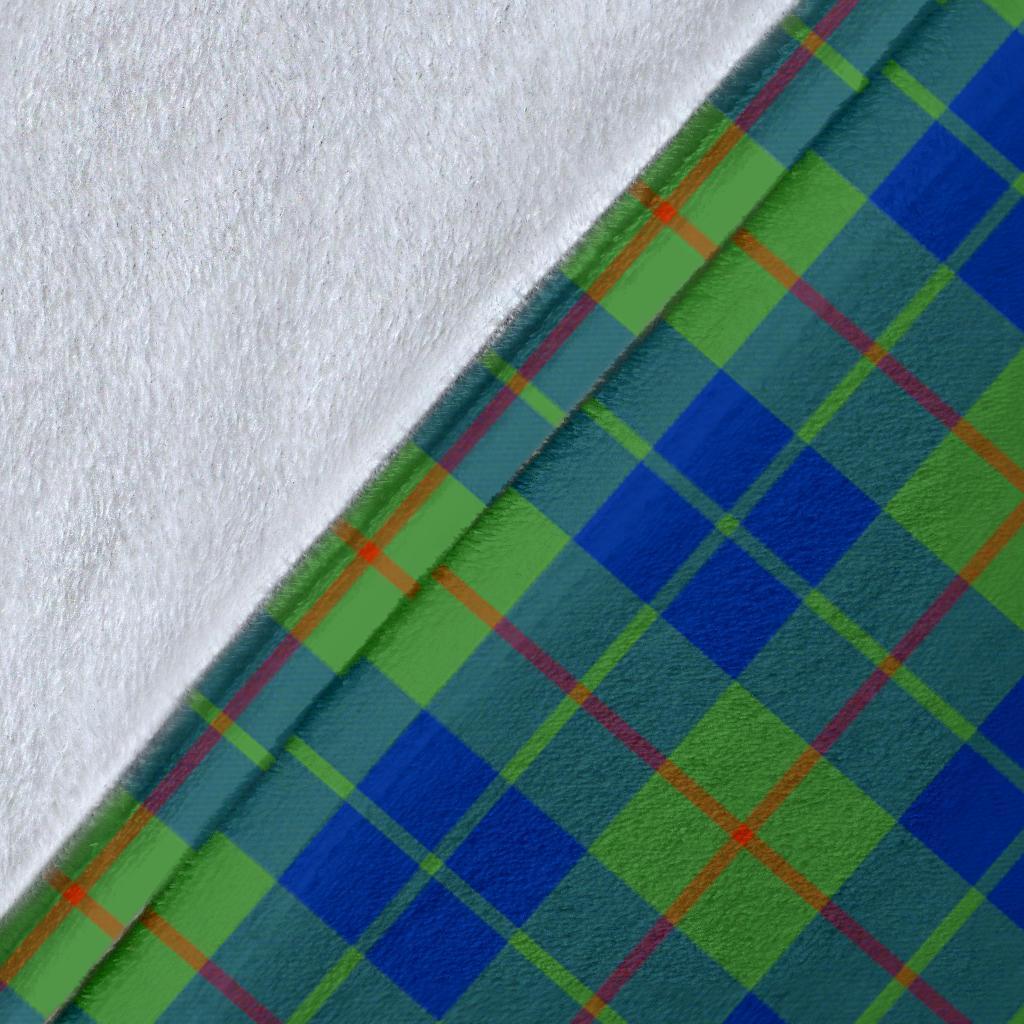 Barclay Hunting Ancient Tartan Crest Blanket Wave Style