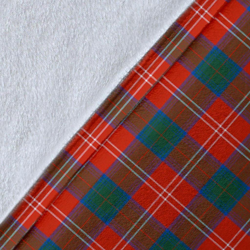 Chisholm Ancient Tartan Crest Blanket Wave Style