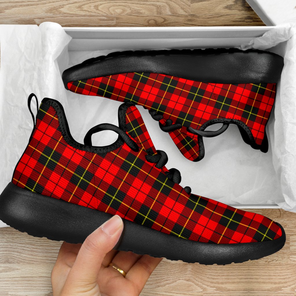 Wallace Hunting - Red Tartan Mesh Knit Sneakers