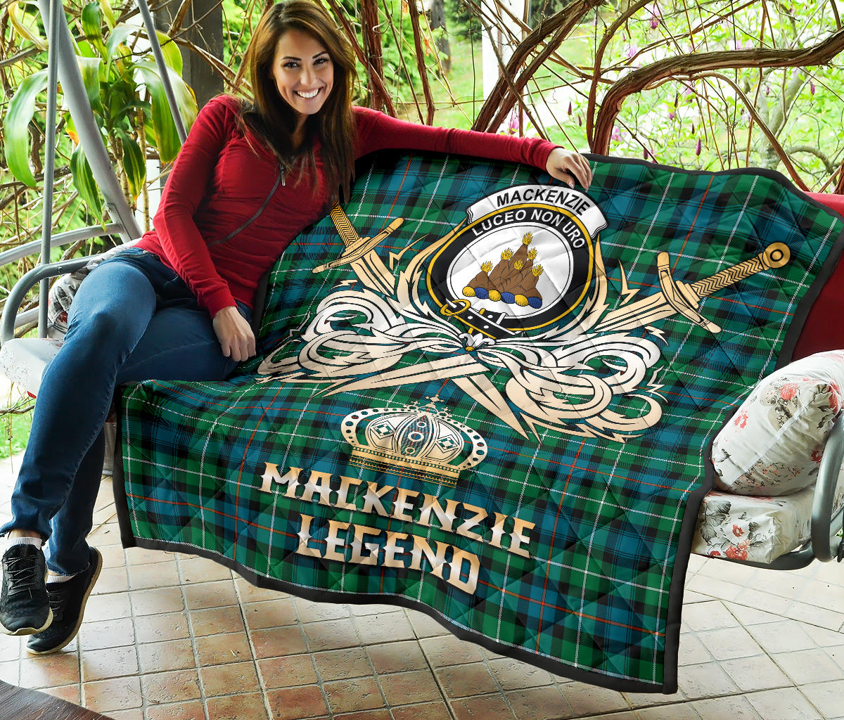 MacKenzie Ancient Tartan Crest Legend Gold Royal Premium Quilt SP