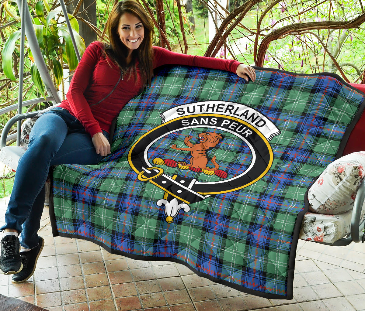 Sutherland Ancient Tartan Crest Quilt - SP