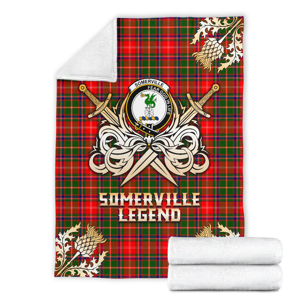 Somerville Modern Tartan Gold Courage Symbol Blanket - SP