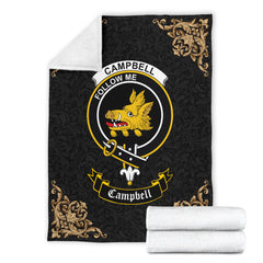 Campbell (of Breadalbane) Crest Tartan Premium Blanket Black - SP