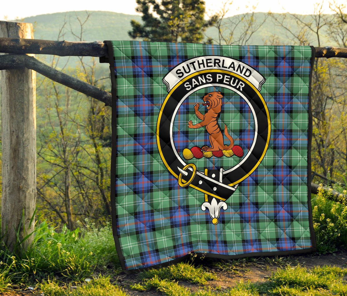 Sutherland Ancient Tartan Crest Quilt - SP