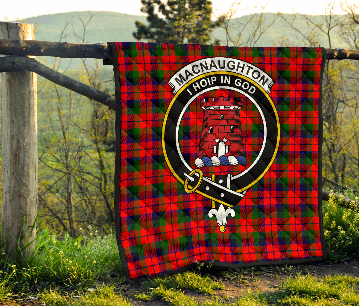 MacNaughton (MacNaughten) Tartan Crest Quilt - SP