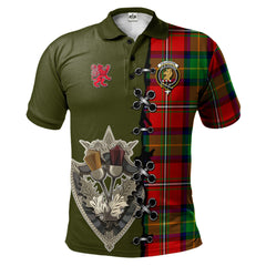 Fullerton Tartan Polo Shirt - Lion Rampant And Celtic Thistle Style