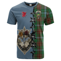 Gayre Tartan T-shirt - Lion Rampant And Celtic Thistle Style